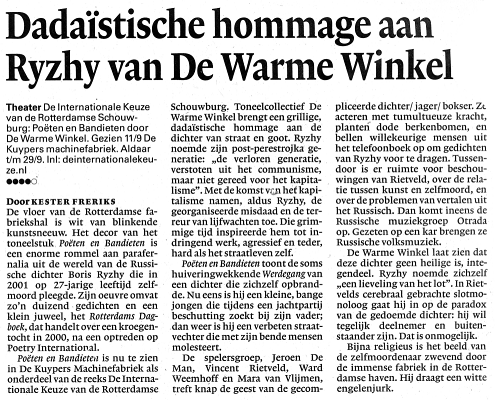 Poeten en Bandieten, NRC Handelsblad, 13 september 2010